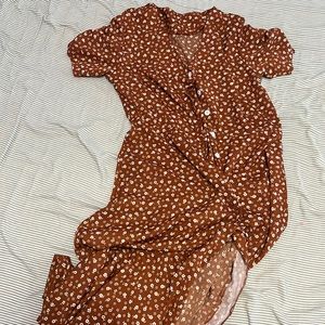Floral button up midi dress